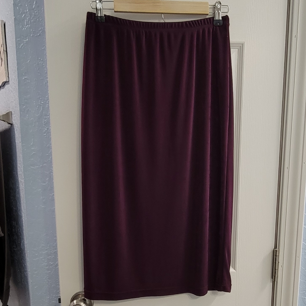JM Collection Burgundy Skirt